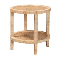 Baxton Studio Bella Brown Mahogany Wood 2-Tier End Table