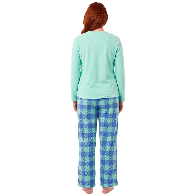 Womens Pink Laundry Plush Spearmint Folded Pajama Set