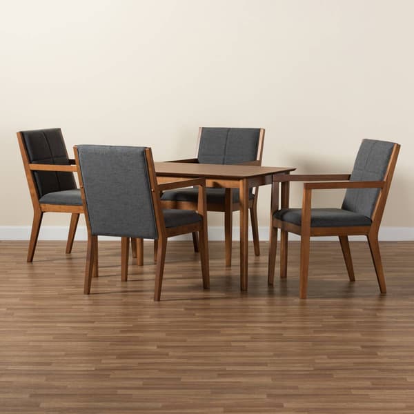 Baxton Studio Theresa Walnut Brown Wood 5pc. Dining Set