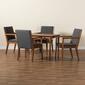 Baxton Studio Theresa Walnut Brown Wood 5pc. Dining Set - image 9