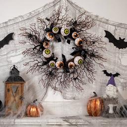 Northlight Seasonal 24in. Halloween Eyeballs &amp; Spiders Wreath