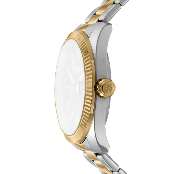 Mens DKNY Date Fluted Bezel Two-Tone Bracelet Watch-DK1G133M0055