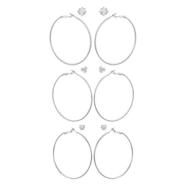 Guess Cubic Zirconia 6pr. Stud & Hoop Earrings - image 