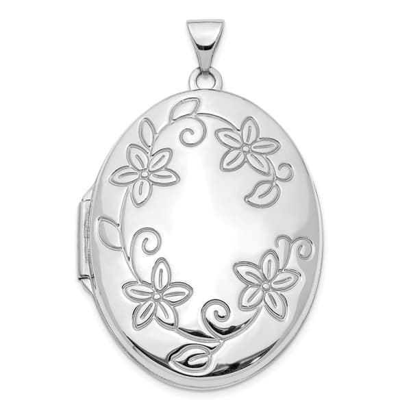 Gold Classics&#40;tm&#41; 14kt. White Gold 33mm Oval Locket Pendant - image 