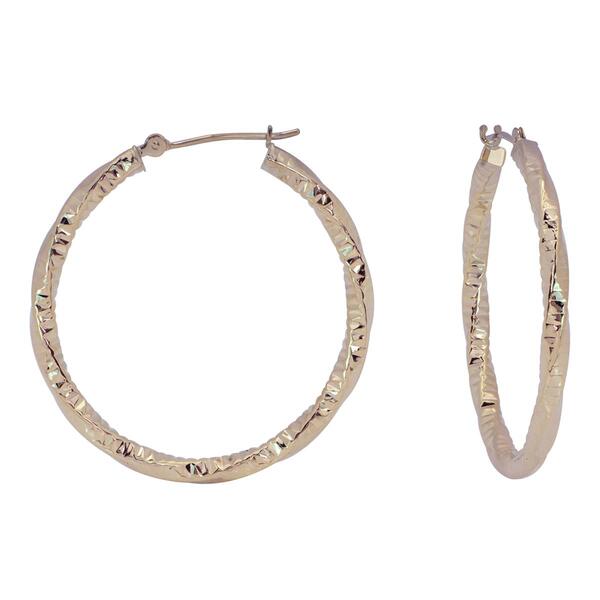 Candela 14kt. Gold Square Twist Hoop Earrings - image 