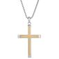 Mens Lynx Stainless Steel Gold Ion Plating Chain Cross Pendant - image 1
