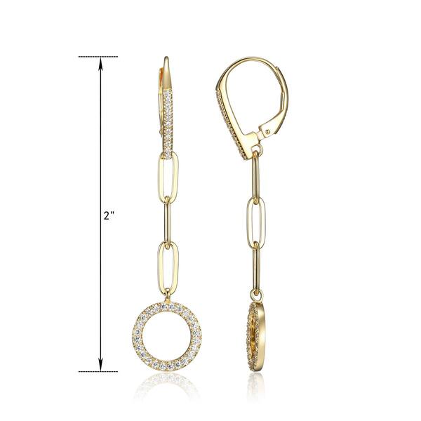 Forever Facets 18kt. Gold Over Sterling Paperclip Drop Earrings