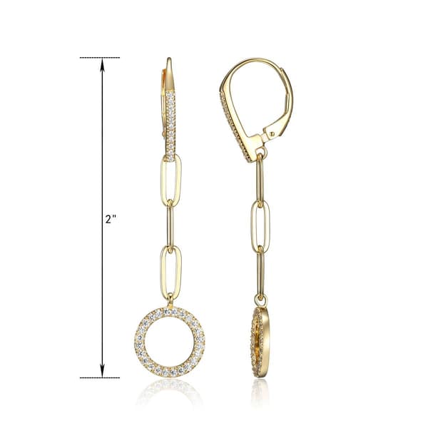 Forever Facets 18kt. Gold Over Sterling Paperclip Drop Earrings