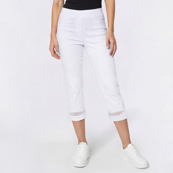 Womens 89th & Madison Crochet Trim Hem Capris - image 