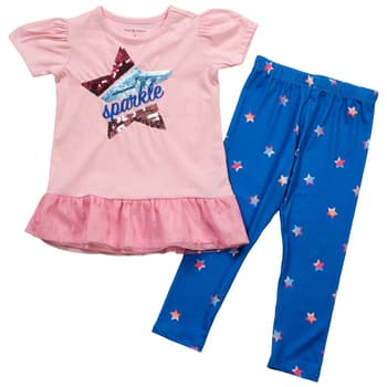 Girls (4-6x) Tales & Stories Sparkle Tunic & Capris Set - Boscov's