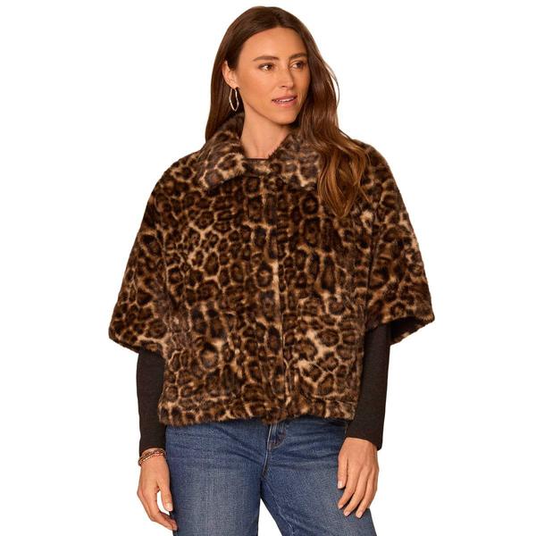 Womens Democracy Wide Cllr Cheetah Prnt Plush Caplet Ptch