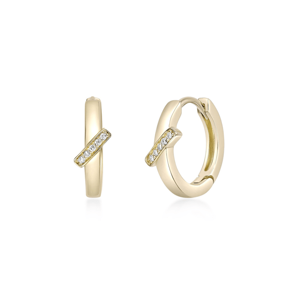 Brilliant Grown 18kt. Gold-Plated Lab-Grown Diamond Hoop Earrings