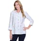 Petite Multiples 3/4 Sleeve Button Front Pattern Stripe Blouse - image 1