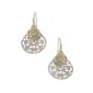 1928 Silver-Tone Filigree Pear Shaped Earrings - image 1