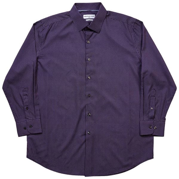 Mens Christian Aujard Regular Fit Geometric Dress Shirt - Purple - image 