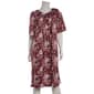 Womens Casual Time Short Sleeve Roses Caftan Nightgown - image 1