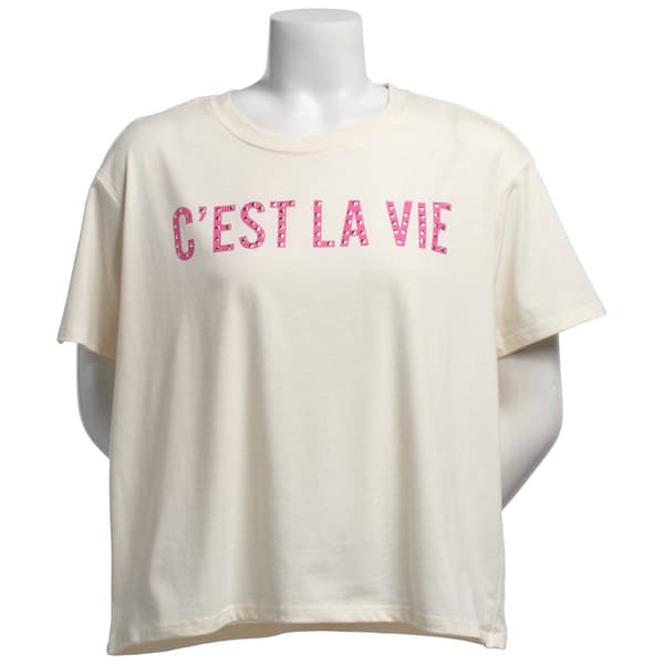Juniors No Comment C''est La Vie Graphic Tee - image 