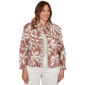 Plus Size Skyes the Limit Blooming Pastels Leaf Denim Jacket - image 1