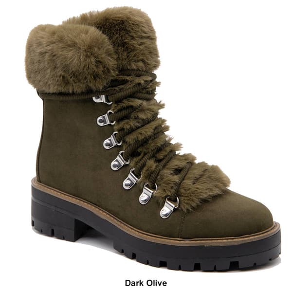 Womens Esprit Kinsley Fur Collar Ankle Boots