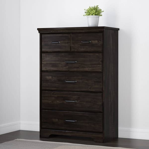 South Shore Versa 5-Drawer Rubbed Black Chest