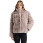 Womens NVLT Wide Stripe Faux Fur Coat with Stand Collar - image 6