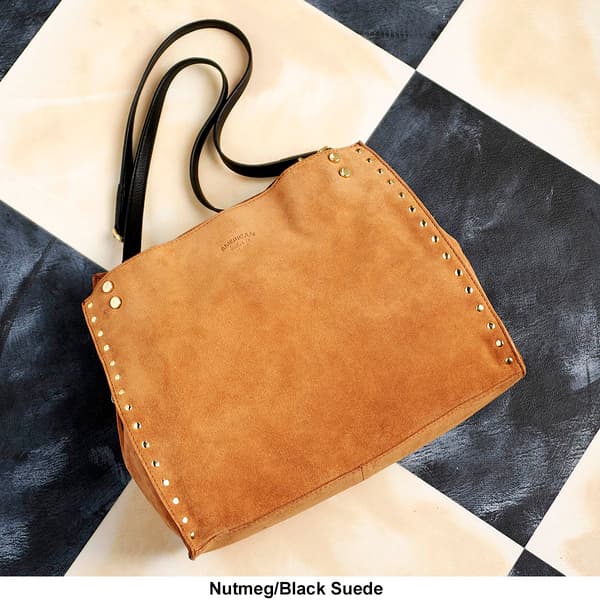 American Leather Co. Lenox Stud Suede Satchel