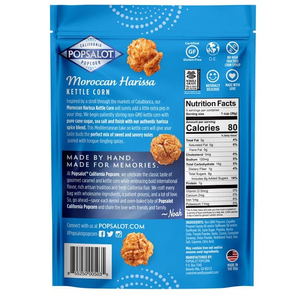 Popsalot&#8482; 6pk. Moroccan Harissa Kettle Corn Popcorn