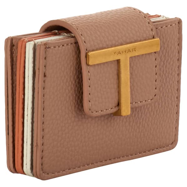 Womens Tahari Clinton Solid Pebble Accordion Card Case Wallet