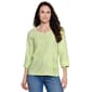 Womens Ali Miles 3/4 Sleeve Solid Henley Blouse - image 1