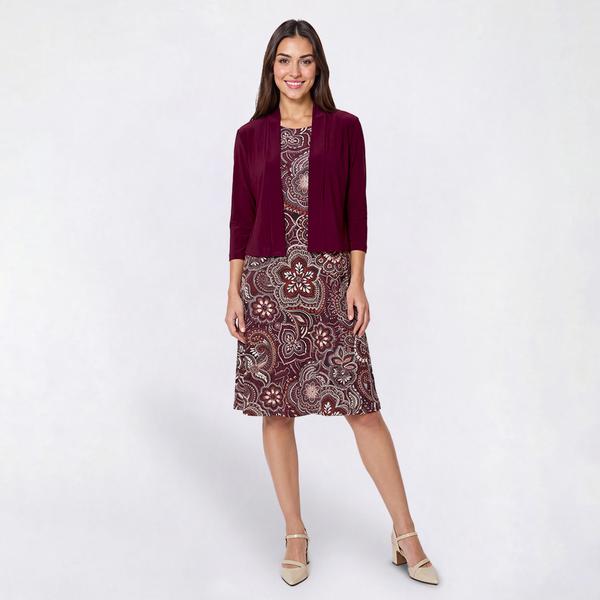 Womens Perceptions 3/4 Sleeve Floral Shift Jacket Dress - image 