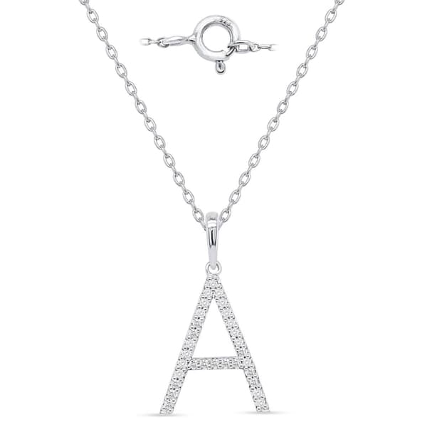Nova Star(R) Sterling Silver Lab Grown Diamond Initial A Pendant