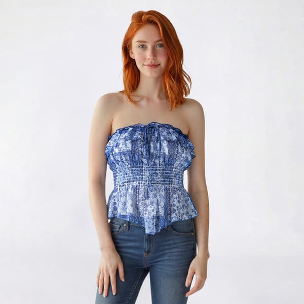 Juniors Madden Girl Patchwork Chiffon Convert Halter Top - image 