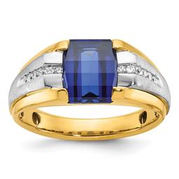 Mens Gentlemens Classics(tm) 14kt. Two Tone Gold Sapphire Ring