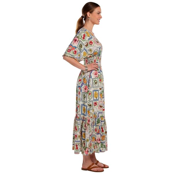 Womens Madison Hudson Fruit Lace V-Neck Midi Dress