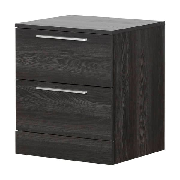 South Shore Step One Gray Oak Essential 2-Drawer Nightstand