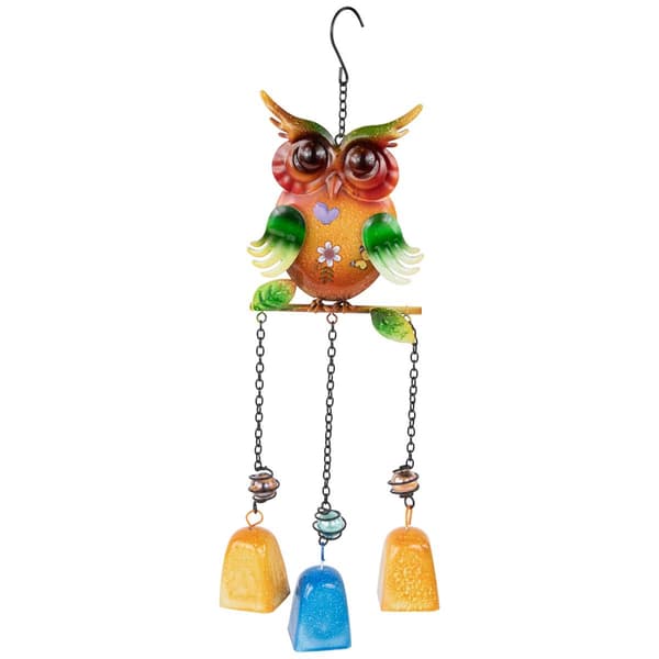 Northlight Seasonal 10in. Metal Owl Outdoor Garden Windchime - image 