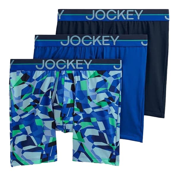 Mens Jockey&#40;R&#41; 3pk. Infinite Cool Boxer Briefs - Blue/Black