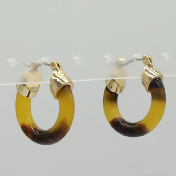 Ashley Cooper(tm) Two-Tone Tortoise Pattern Hoop Earrings - image 
