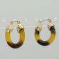 Ashley Cooper(tm) Two-Tone Tortoise Pattern Hoop Earrings - image 1