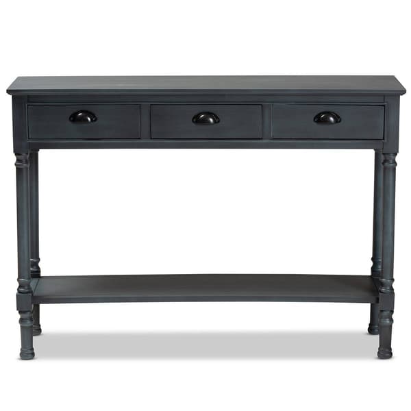 Baxton Studio Garvey French Wood 3-Drawer Entryway Console Table