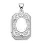 Gold Classics&#40;tm&#41; 14kt. White Gold 20mm Book Scroll Border Locket - image 1