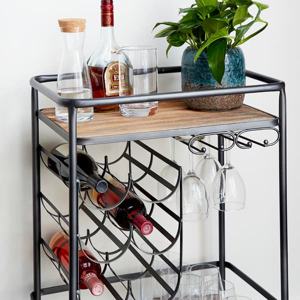 9th & Pike&#174; Chinese Fir And Metal Industrial Bar Cart