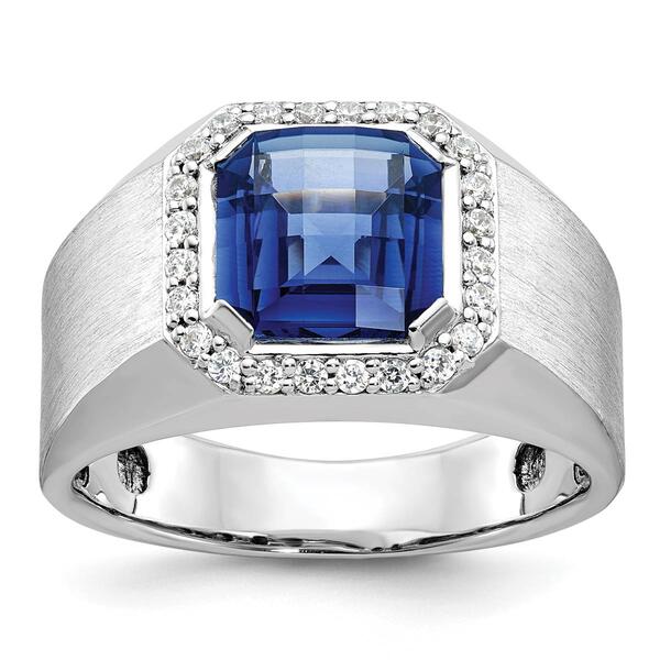 Mens Gentlemens Classics&#40;tm&#41; 14kt. White Gold Sapphire Ring - image 