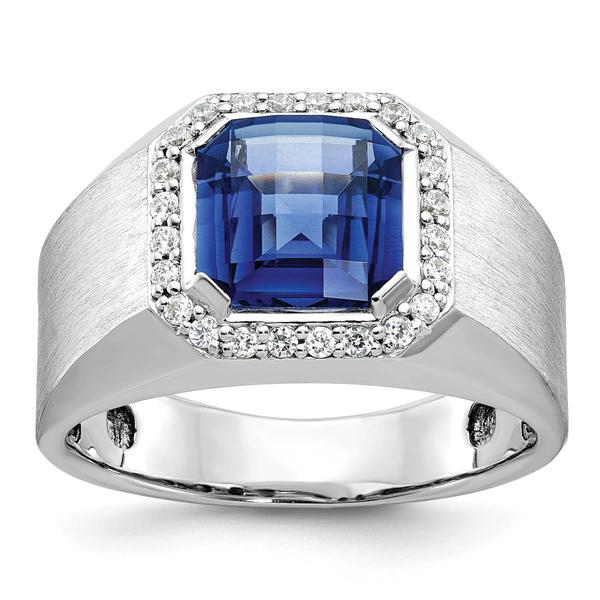 Mens Gentlemens Classics(tm) 14kt. White Gold Sapphire Ring - image 