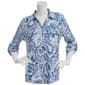 Plus Size Emily Daniels 3/4 Sleeve Paisley Jacquard 2-Pocket Polo - image 2