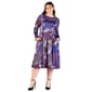 Plus Size 24/7 Comfort Apparel Purple Paisley Midi Pocket Dress - image 1