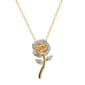 Accents by Gianni Argento Diamond Plated Rose Flower Pendant - image 1