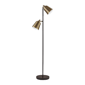 HomeRoots 58 Black Two Light Task Floor Lamp With Antiqued Bras - image 1