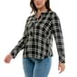 Womens Zac & Rachel Long Sleeve Split Neck Plaid Blouse - image 3