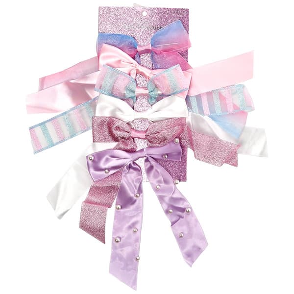 Girls Capelli(R) New York 6pk. Satin/Chiffon Bows - image 